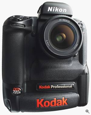 Kodak's DCS 720x professional digital SLR. Courtesy of Eastman Kodak Co. - click for a bigger picture!