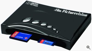 Delkin's eFilm PictureVision digital photo viewer. Courtesy of Delkin Devices, with modifications by Michael R. Tomkins. Click for a bigger picture!