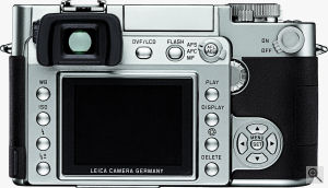 Leica's DIGILUX 3 digital camera. Courtesy of Leica, with modifications by Michael R. Tomkins. Click for a bigger picture!