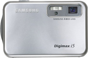 Samsung's Digimax i5 digital camera. Courtesy of Samsung, with modifications by Michael R. Tomkins.