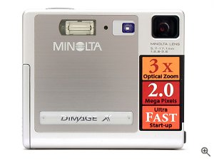 Minolta's DiMAGE X digital camera. Copyright © 2002, The Imaging Resource. Click for a bigger picture!