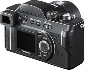 Panasonic's Lumix DMC-FZ2 digital camera. Courtesy of Panasonic, with modifications by Michael R. Tomkins.