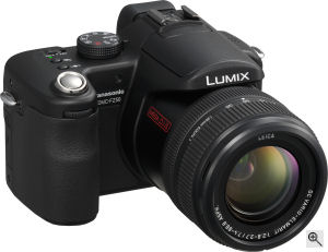 Panasonic's Lumix DMC-FZ50 digital camera. Courtesy of Panasonic, with modifications by Michael R. Tomkins. Click for a bigger picture!