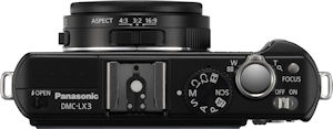 Panasonic's Lumix DMC-LX3 digital camera. Courtesy of Panasonic, with modifications by Michael R. Tomkins. Click for a bigger picture!