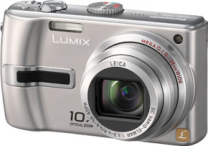 Panasonic's Lumix DMC-TZ2 digital camera. Courtesy of Panasonic, with modifications by Michael R. Tomkins.