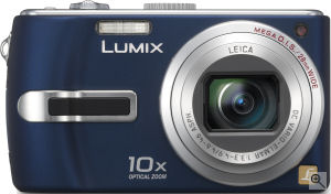 Panasonic's Lumix DMC-TZ3 digital camera. Courtesy of Panasonic, with modifications by Michael R. Tomkins.