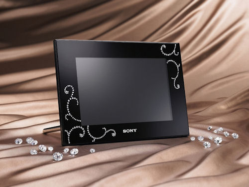 Sony's limited edition DPF-D72N/BQ S-Frame with Swarovski Elements. Photo provided by Sony Electronics Inc. Click for a bigger picture!