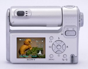 Sony Cyber-shot DSC-F88 digital camera. Copyright (c) 2004, The Imaging Resource. All rights reserved. Click for a bigger picture!