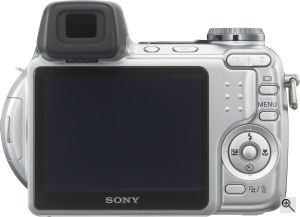 Sony's Cyber-shot DSC-H5 digital camera. Courtesy of Sony, with modifications by Michael R. Tomkins. Click for a bigger picture!