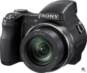 Sony's Cyber-shot DSC-H7 digital camera. Courtesy of Sony, with modifications by Michael R. Tomkins. Click for a bigger picture!