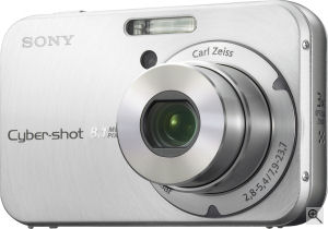 Sony's Cyber-shot DSC-N1 digital camera. Courtesy of Sony, with modifications by Michael R. Tomkins. Click for a bigger picture!