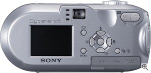 Sony's Cyber-shot DSC-P93 digital camera. Courtesy of Sony, with modifications by Michael R. Tomkins. Click for a bigger picture!