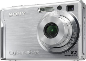 Sony's Cyber-shot DSC-W90 digital camera. Courtesy of Sony, with modifications by Michael R. Tomkins. Click for a bigger picture!