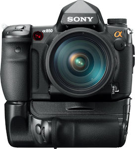 Sony's Alpha DSLR-A850 digital SLR. Photo provided by Sony Electronics Inc. Click for a bigger picture!