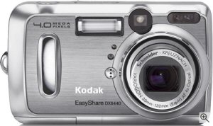 Kodak's EasyShare DX6440 digital camera. Courtesy of Kodak, with modifications by Michael R. Tomkins. Click for a bigger picture!