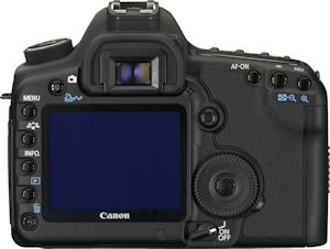 Canon's EOS-5D Mark II digital SLR. Courtesy of Canon, with modifications by Michael R. Tomkins. Click for a bigger picture!