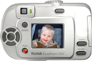 Kodak's EasyShare C310 digital camera. Courtesy of Kodak, with modifications by Michael R. Tomkins.