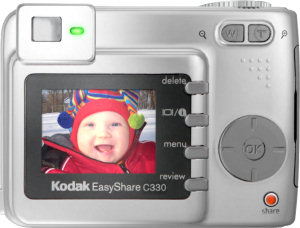 Kodak's EasyShare C330 Zoom digital camera. Courtesy of Kodak, with modifications by Michael R. Tomkins.