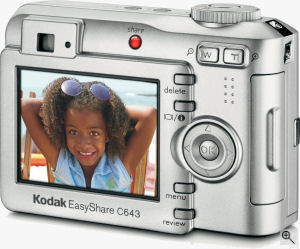 Kodak's EasyShare C643 digital camera. Courtesy of Kodak, with modifications by Michael R. Tomkins. Click for a bigger picture!