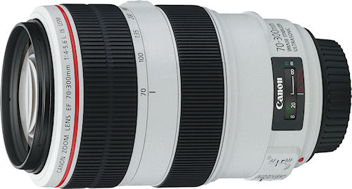 The Canon EF 70-300mm f/4-5.6L IS USM lens. Photo provided by Canon USA Inc. Click for a bigger picture!