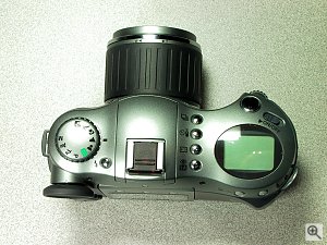 Pentax's EI-3000 SLR-style digital camera. Copyright (c) 2001, Michael R. Tomkins, all rights reserved. Click for a bigger picture!