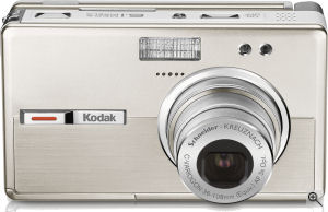 Kodak's EasyShare-One / 6 MP digital camera. Courtesy of Kodak, with modifications by Michael R. Tomkins. Click for a bigger picture!