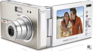 Kodak's EasyShare-One / 6 MP digital camera. Courtesy of Kodak, with modifications by Michael R. Tomkins. Click for a bigger picture!