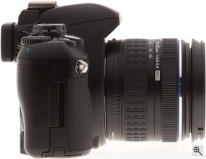 Olympus' EVOLT E-410 digital SLR. Copyright (c) 2007, The Imaging Resource. All rights reserved.