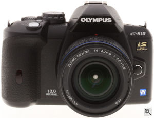 Olympus' EVOLT E-510 digital SLR. Copyright (c) 2007, The Imaging Resource. All rights reserved.