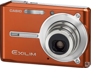 Casio's EXILIM CARD EX-S600 digital camera. Courtesy of Casio, with modifications by Michael R. Tomkins. Click for a bigger picture!