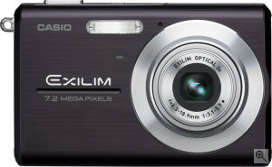 Casio's EXILIM ZOOM EX-Z75 digital camera. Courtesy of Casio, with modifications by Michael R. Tomkins. Click for a bigger picture!
