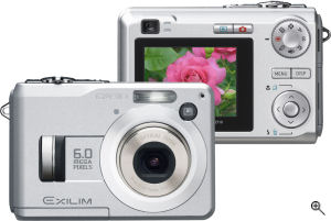 Casio's EXILIM EX-Z110 digital camera. Courtesy of Casio, with modifications by Michael R. Tomkins. Click for a bigger picture!