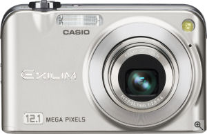 Casio's EXILIM Zoom EX-Z1200 digital camera. Courtesy of Casio, with modifications by Michael R. Tomkins. Click for a bigger picture!