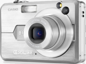 Casio's EXILIM EX-Z850 digital camera. Courtesy of Casio, with modifications by Michael R. Tomkins.