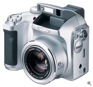 Fuji's FinePix 3800 Zoom digital camera. Courtesy of Fuji Photo Film USA Inc., with modifications by Michael R. Tomkins.