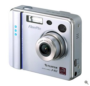 Fuji's FinePix F401 digital camera. Courtesy of Fuji Japan, with modifications by Michael R. Tomkins.