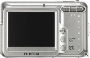 Fujifilm's FinePix A700 digital camera. Courtesy of Fujifilm, with modifications by Michael R. Tomkins. Click for a bigger picture!