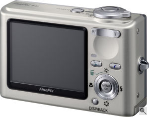 Fujifilm's FinePix F11 Zoom digital camera. Courtesy of Fujifilm, with modifications by Michael R. Tomkins. Click for a bigger picture!