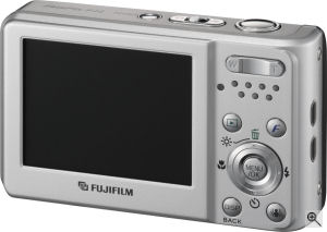 Fujifilm's FinePix F20 digital camera. Courtesy of Fujifilm, with modifications by Michael R. Tomkins. Click for a bigger picture!