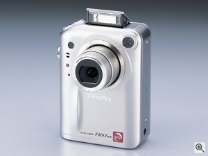 FujiFilm's FinePix F601 Zoom digital camera. Courtesy of FujiFilm, with modifications by Michael R. Tomkins. Click for a bigger picture!