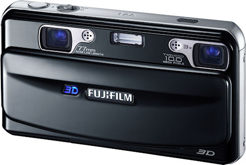 Fujifilm's FinePix REAL 3D W1 digital camera. Photo provided by Fujifilm Europe. Click for a bigger picture!