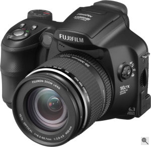 Fujifilm's FinePix S6000fd digital camera. Courtesy of Fujifilm, with modifications by Michael R. Tomkins. Click for a bigger picture!