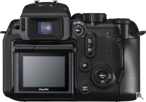 Fujifilm's FinePix S9000 digital camera. Courtesy of Fujifilm, with modifications by Michael R. Tomkins. Click for a bigger picture!