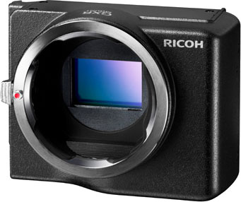 Ricoh's GXR Mount A12 accepts a variety of Leica M-mount lenses, as well as certain other types via adapters. Photo provided by Ricoh Co. Ltd. Click for a bigger picture!