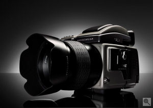 Hasselblad's H3D digital SLR. Courtesy of Hasselblad, with modifications by Michael R. Tomkins. Click for a bigger picture!