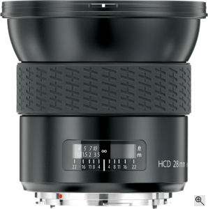 Hasselblad's HCD 28mm wide-angle lens. Courtesy of Hasselblad, with modifications by Michael R. Tomkins. Click for a bigger picture!