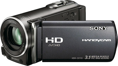 Sony's HDR-CX110 digital camcorder. Photo provided by Sony Electronics Inc. Click for a bigger picture!