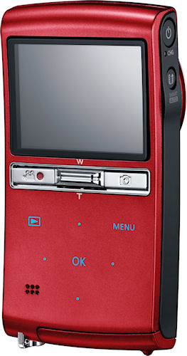 Rear view of Samsung's HMX-U20 flash camcorder. Photo provided by Samsung Electronics America Inc. Click for a bigger picture!