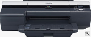 Canon's imagePROGRAF iPF5000 large-format inkjet printer, Courtesy of Canon, with modifications by Michael R. Tomkins. Click for a bigger picture!