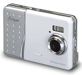 Hitachi's i.mega HDC-302SLIM digital camera. Courtesy of Hitachi, with modifications by Michael R. Tomkins. Click for a bigger picture!